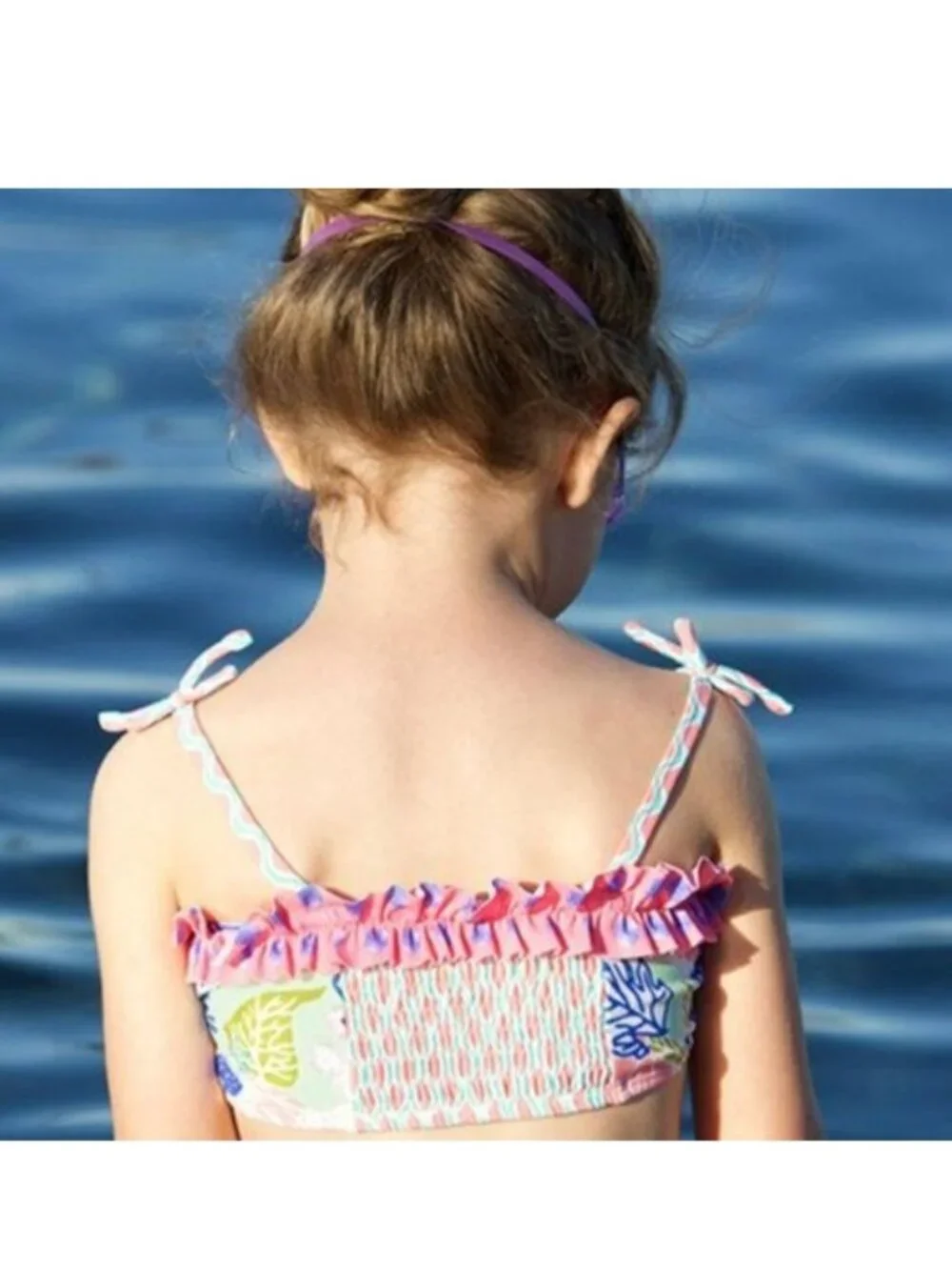 Matilda Jane | Aqua & Pink Floral Cannonball & Seashells Bikini Set | Size 4
